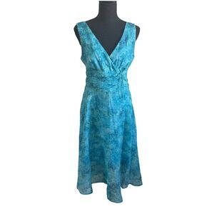 Vtg Connected Petite Y2K Babydoll Fairy Midi Dress 8P Blue Whimsical Mystical